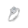 2.5 Ct Cushion Lab Diamond & 0.18 Ctw Diamond Trio Cluster Engagement Ring