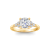 2.18 Ctw Cushion Diamond Trio Cluster Engagement Ring