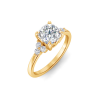 3.18 Ctw Cushion CZ Trio Cluster Engagement Ring