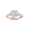 2.18 Ctw Cushion Diamond Trio Cluster Engagement Ring