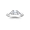 1.18 Ctw Cushion Diamond Trio Cluster Engagement Ring