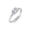 1.18 Ctw Cushion Diamond Trio Cluster Engagement Ring