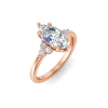 2.68 Ctw Marquise CZ Trio Cluster Engagement Ring