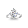 2.5 Ct Marquise Lab Diamond & 0.18 Ctw Diamond Trio Cluster Engagement Ring