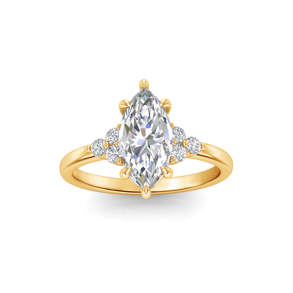 3.18 Ctw Marquise CZ Trio Cluster Engagement Ring