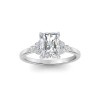 2 Ct Radiant Lab Diamond & 0.18 Ctw Trio Cluster Engagement Ring