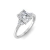 2 Ct Radiant Lab Diamond & 0.18 Ctw Trio Cluster Engagement Ring