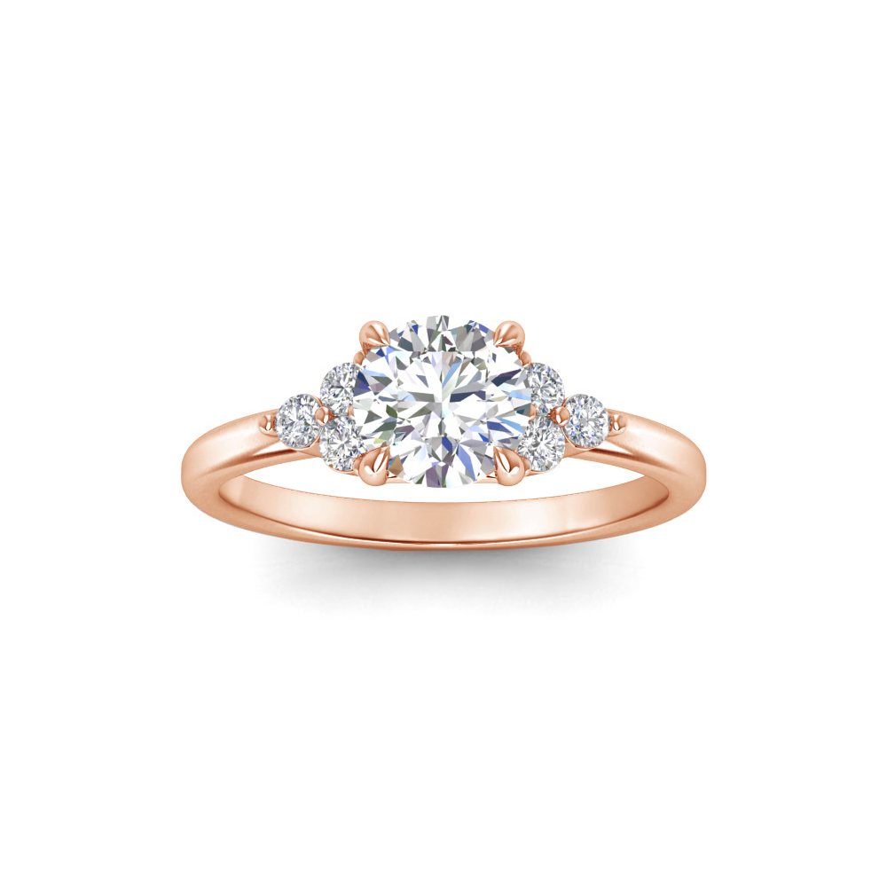 1.68 Ctw Round CZ Trio Cluster Engagement Ring