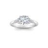 1.5 Ct Round Lab Diamond & 0.18 Ctw Diamond Trio Cluster Engagement Ring