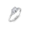 1.5 Ct Round Lab Diamond & 0.18 Ctw Diamond Trio Cluster Engagement Ring