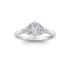 1.18 Ctw Oval CZ Trio Cluster Engagement Ring