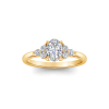 1.18 Ctw Oval CZ Trio Cluster Engagement Ring