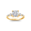 2.84 Ctw Cushion CZ Tapered Engagement Ring