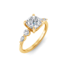 2.84 Ctw Cushion CZ Tapered Engagement Ring