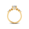 2.84 Ctw Cushion CZ Tapered Engagement Ring