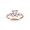 2.5 Ct Cushion Moissanite & 0.34 Ctw Diamond Tapered Engagement Ring