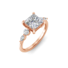 1.84 Ctw Princess CZ Tapered Engagement Ring