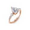 1.34 Ctw Pear CZ Tapered Engagement Ring