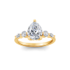 1.84 Ctw Pear Diamond Tapered Engagement Ring