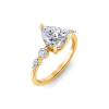 1.84 Ctw Pear Diamond Tapered Engagement Ring