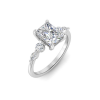 1.84 Ctw Radiant CZ Tapered Engagement Ring