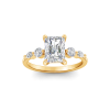 2.34 Ctw Radiant CZ Tapered Engagement Ring