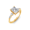 2.34 Ctw Radiant CZ Tapered Engagement Ring