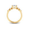 2.34 Ctw Radiant CZ Tapered Engagement Ring