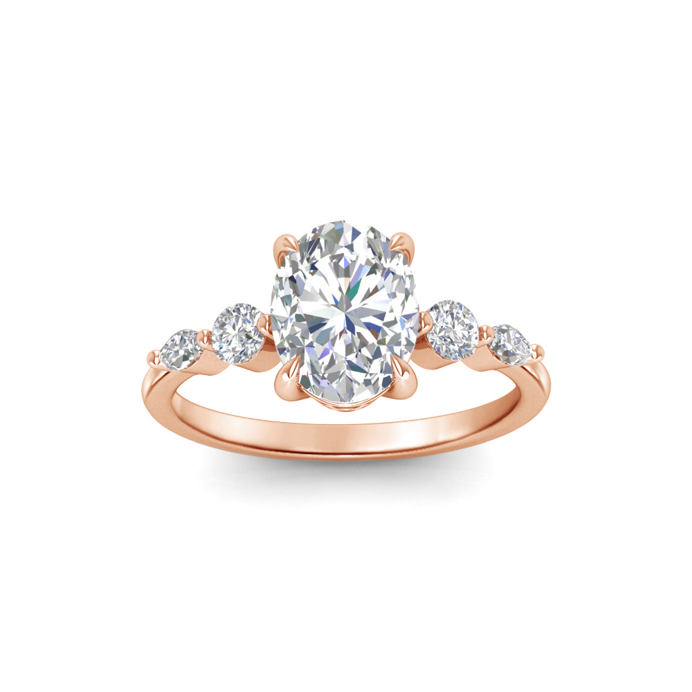 1.84 Ctw Oval Diamond Tapered Engagement Ring