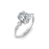 1.84 Ctw Oval Diamond Tapered Engagement Ring