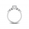 1.84 Ctw Oval Diamond Tapered Engagement Ring