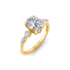 2.84 Ctw Oval CZ Tapered Engagement Ring