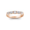 Five Stone Round & Oval CZ Half Eternity Wedding Band