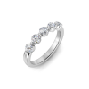 Five Stone Round Moissanite Shared Prong Half Eternity Wedding Band