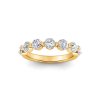 Seven Stone Round Moissanite Shared Prong Half Eternity Wedding Band