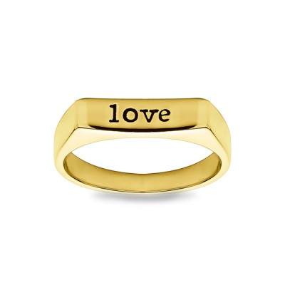 Flat Top Name Ring