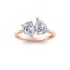 2 Ctw Double Pear Lab Diamond Toi et Moi Two Stone Ring