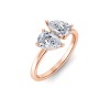 2 Ctw Double Pear Lab Diamond Toi et Moi Two Stone Ring