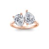 4 Ctw Double Pear Moissanite Toi et Moi Two Stone Ring