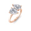 4 Ctw Double Pear Moissanite Toi et Moi Two Stone Ring