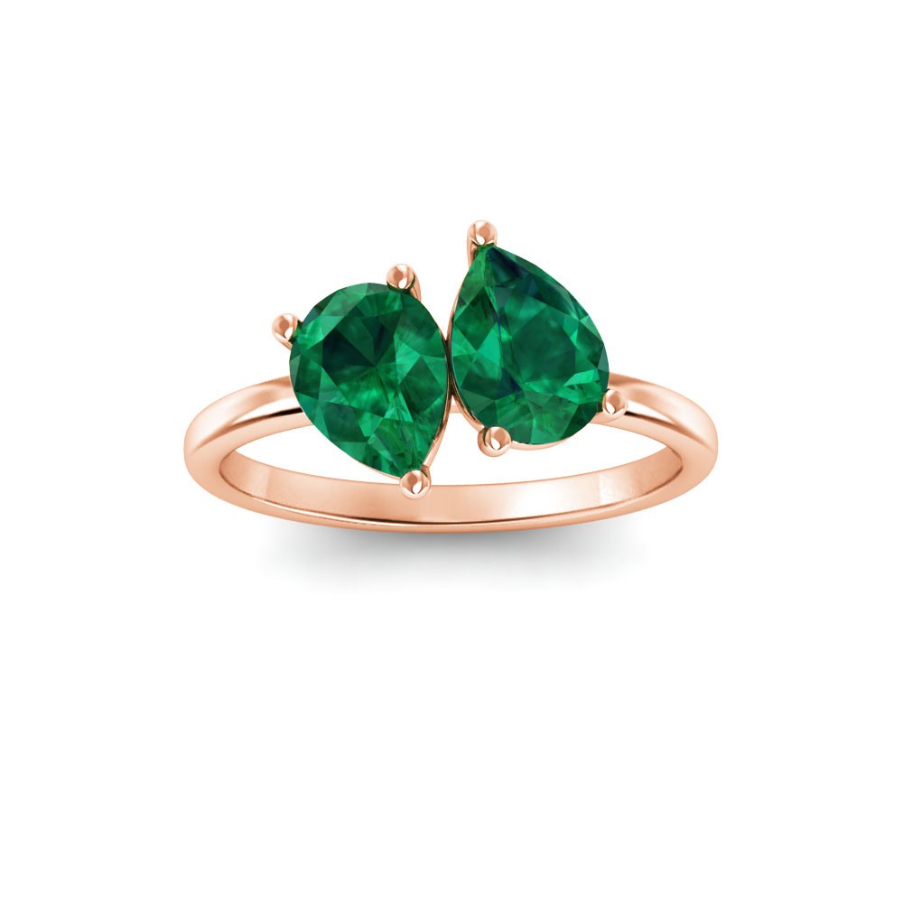 2 Ctw Double Pear Birthstone Toi et Moi Two Stone Ring