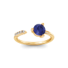 0.75 Ct Round Birthstone & Diamond Open Stackable Ring