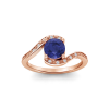 1 Ct Round Birthstone & Diamond Pavé Bypass Ring