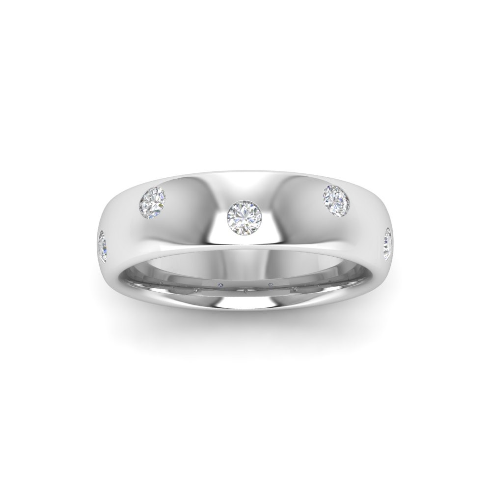 Inlay Moissanite Classic Wedding Ring