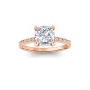 2.5 Ct Cushion Lab Diamond & .16 Ctw Diamond Whisper Pavé Engagement Ring