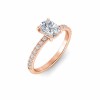 1.5 Ct Elongated Cushion Lab Diamond & .16 Ctw Diamond Whisper Pavé Engagement Ring