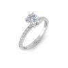 1 Ct Elongated Cushion Lab Diamond & .16 Ctw Diamond Whisper Pavé Engagement Ring