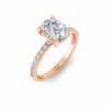 2 Ct Elongated Cushion Lab Diamond & .16 Ctw Diamond Whisper Pavé Engagement Ring