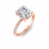 3.16 Ctw Elongated Cushion CZ Whisper Pavé Engagement Ring