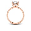 3.16 Ctw Elongated Cushion CZ Whisper Pavé Engagement Ring